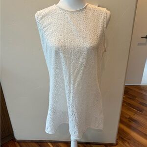 Zara White Sleeveless Lace Tunic